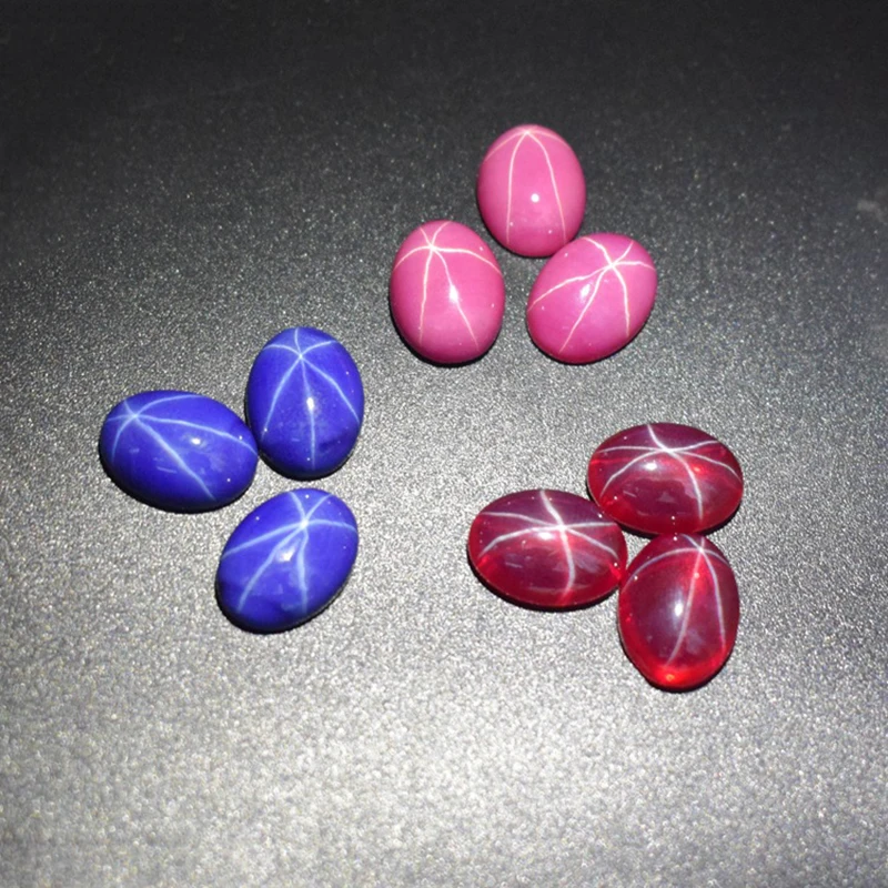 Synthetic Red and blue star Gems