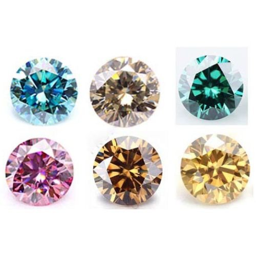 Moissanite color gemstone round diamond