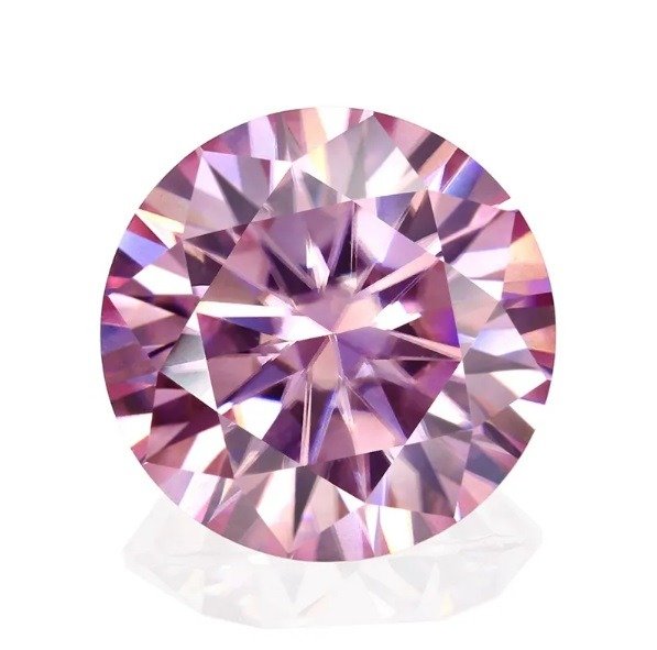 Moissanite pink gems round