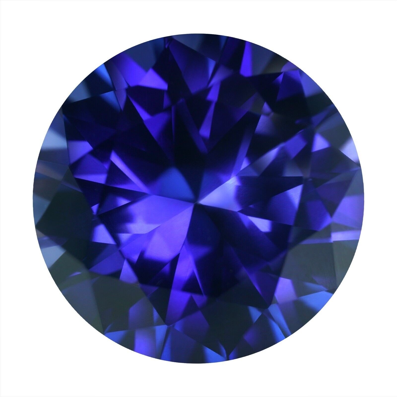 Lab created dark blue sapphire gemstone