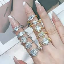 925 Silver engagement ladies Ring gemstone china