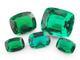 Hydrothermal Emerald cushion shape lab gems synthetic