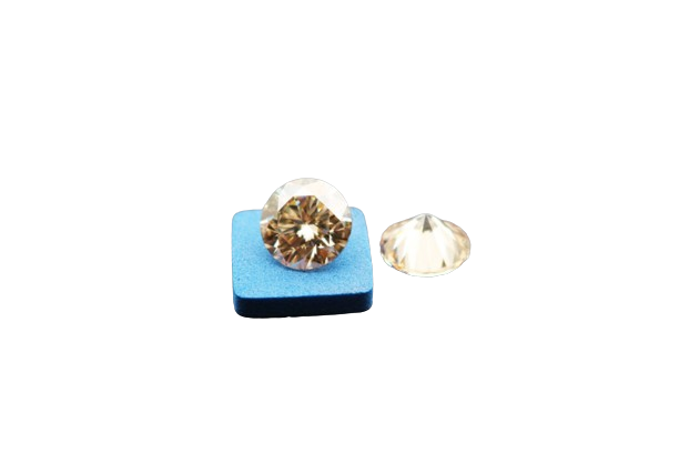 Loose-Moissanite-Champagne-Color-Round-Faceted-Brilliant-cut-10mm-4ct-weight-gemstones-mmi-gems